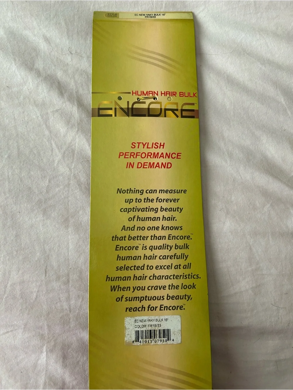 Encore 100% Human Hair Yaky Bulk 16 Inches Color FR1B/33